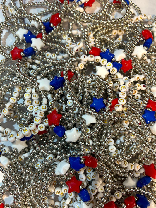 ❤️Silver Patriotic Bracelets Mix💙