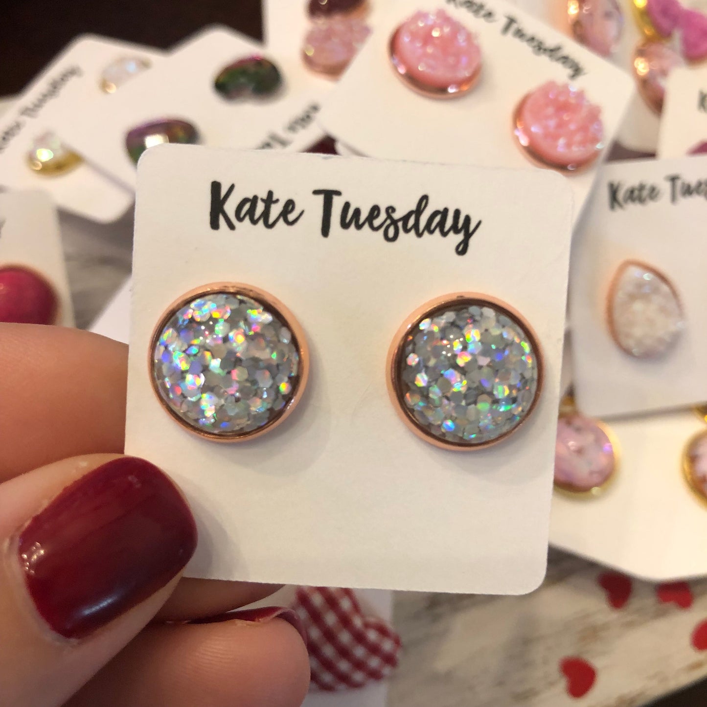 Fairy Glitter Multi Color 12mm Earrings