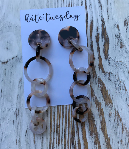 Light Cheetah Ring Dangle Earrings