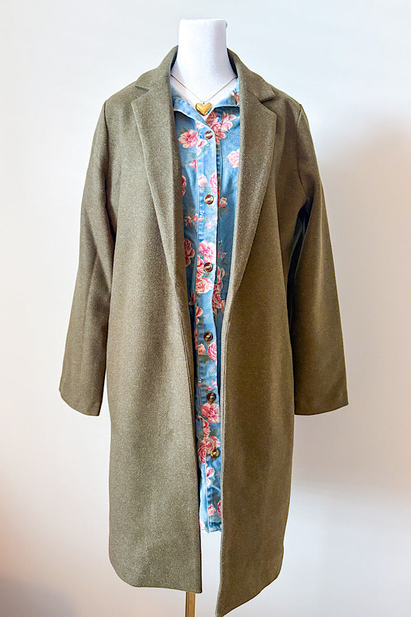 SC - Juliette Olive Mid-Length Coat