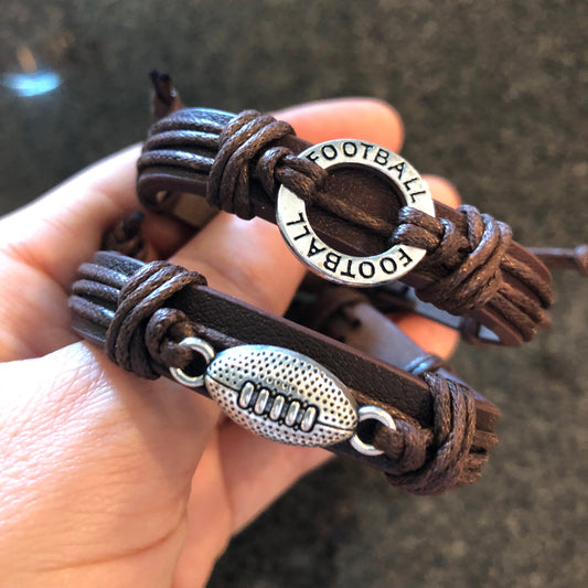 Football Leather Bracelets