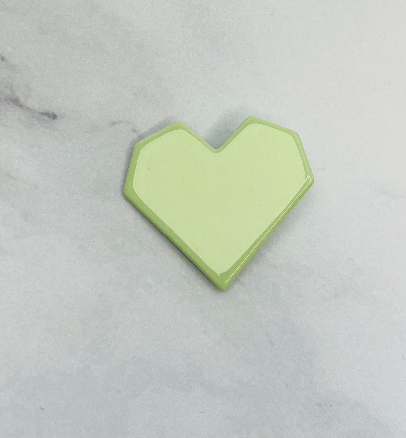 Green Heart Hair Clips