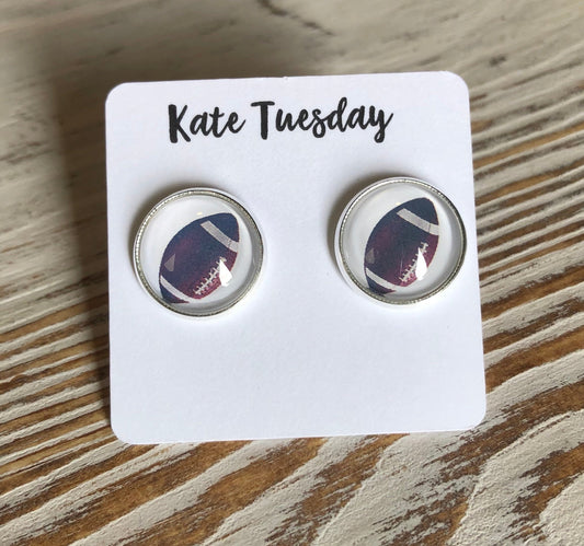 Football Sport Stud 12mm Earrings