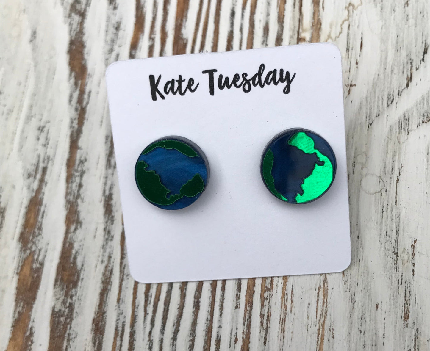 Round World Acrylic Stud Earrings