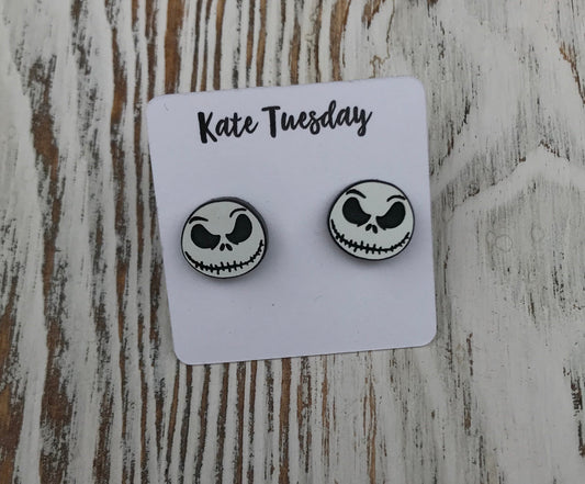 Black + White Goon Nightmare Before Christmas Acrylic Stud Earrings