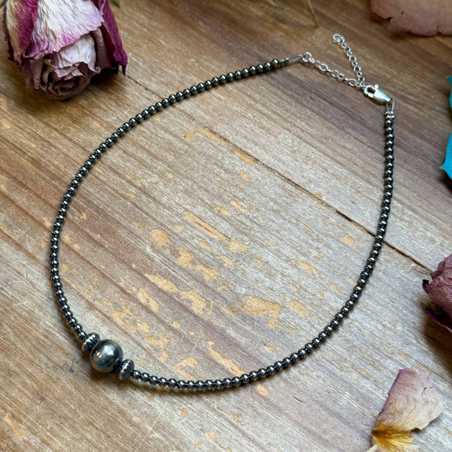 10mm In The Middle 3mm Sterling Silver - 14"