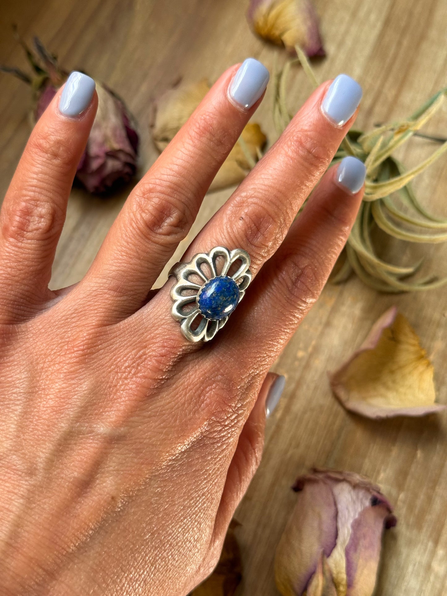 Sterling Silver Lapis Ring – Size 7.5