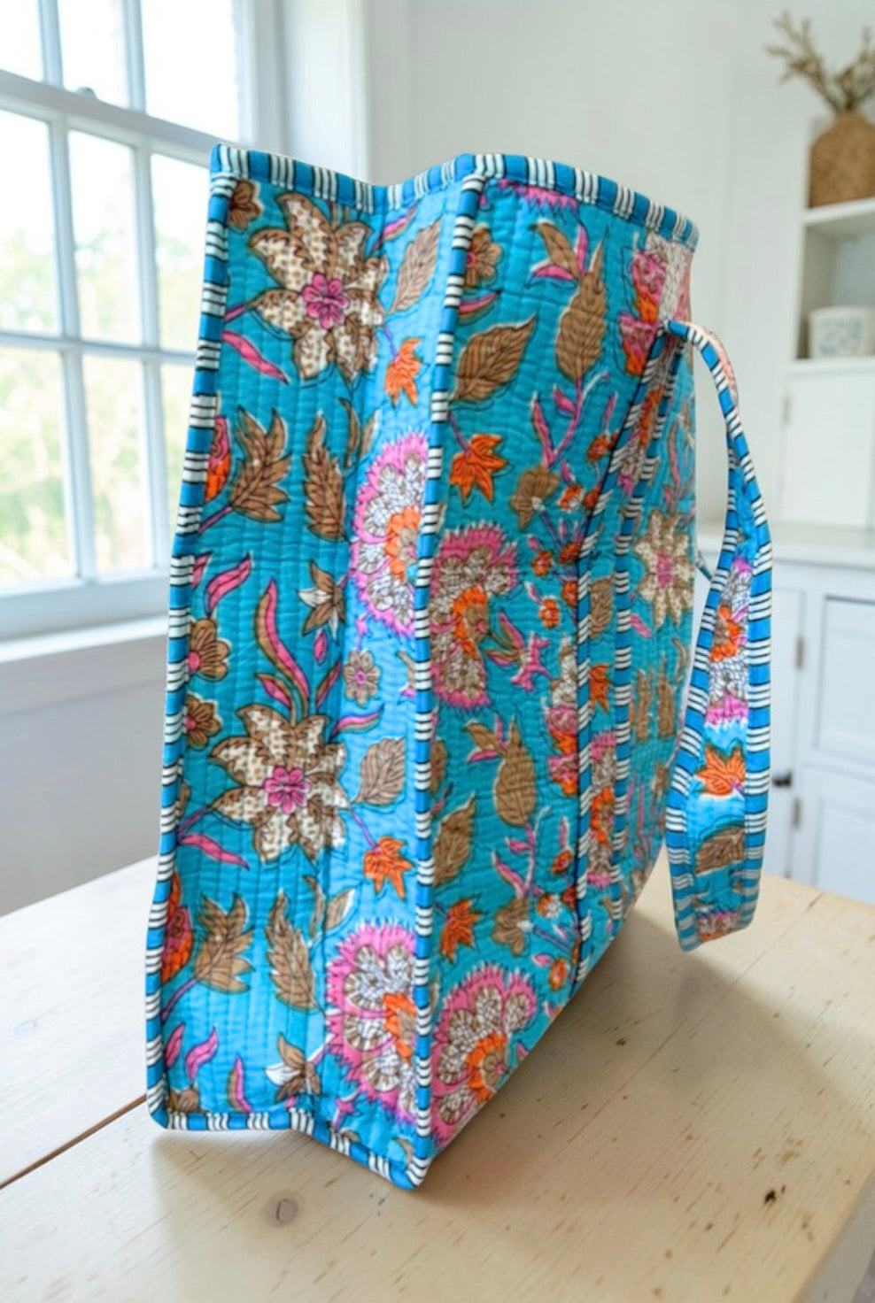 SC - ETA 6/8 - Beck Bright Blue Floral Tote Bag