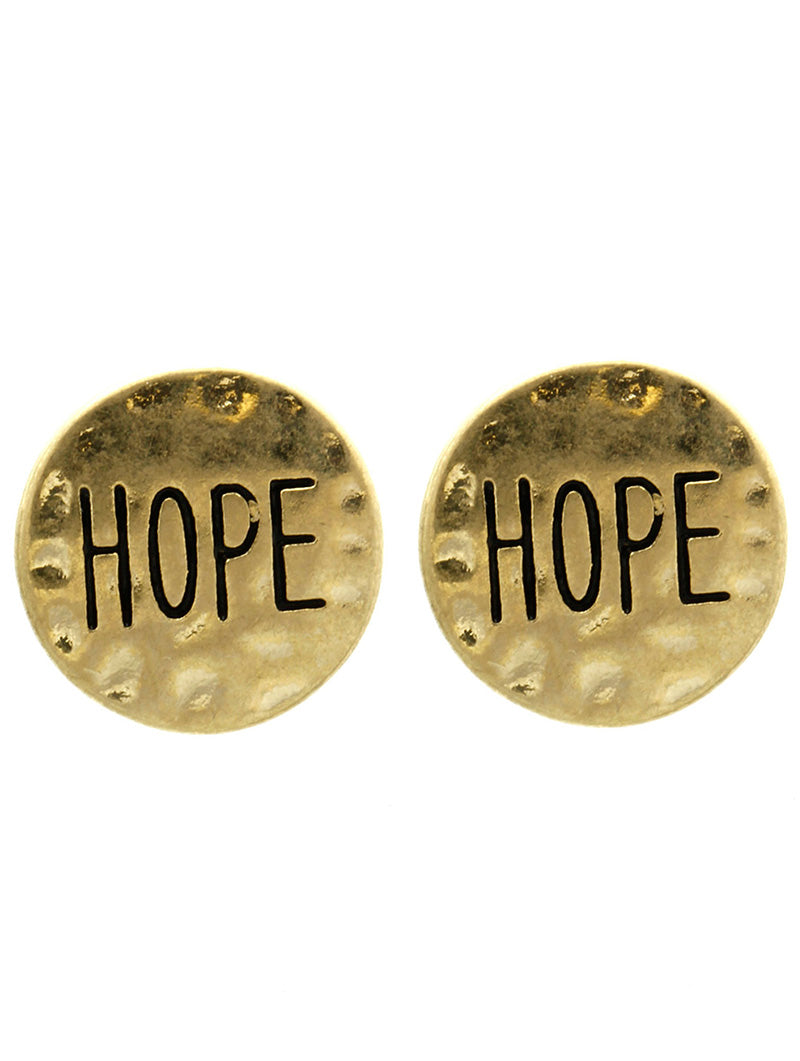 Hope Hammered Gold Stud Earrings