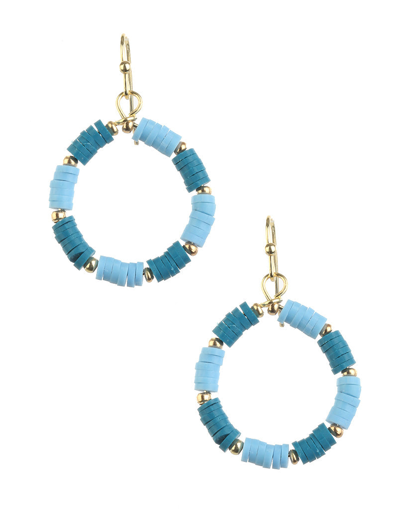 Shades of Blue Summer Hoop Earrings