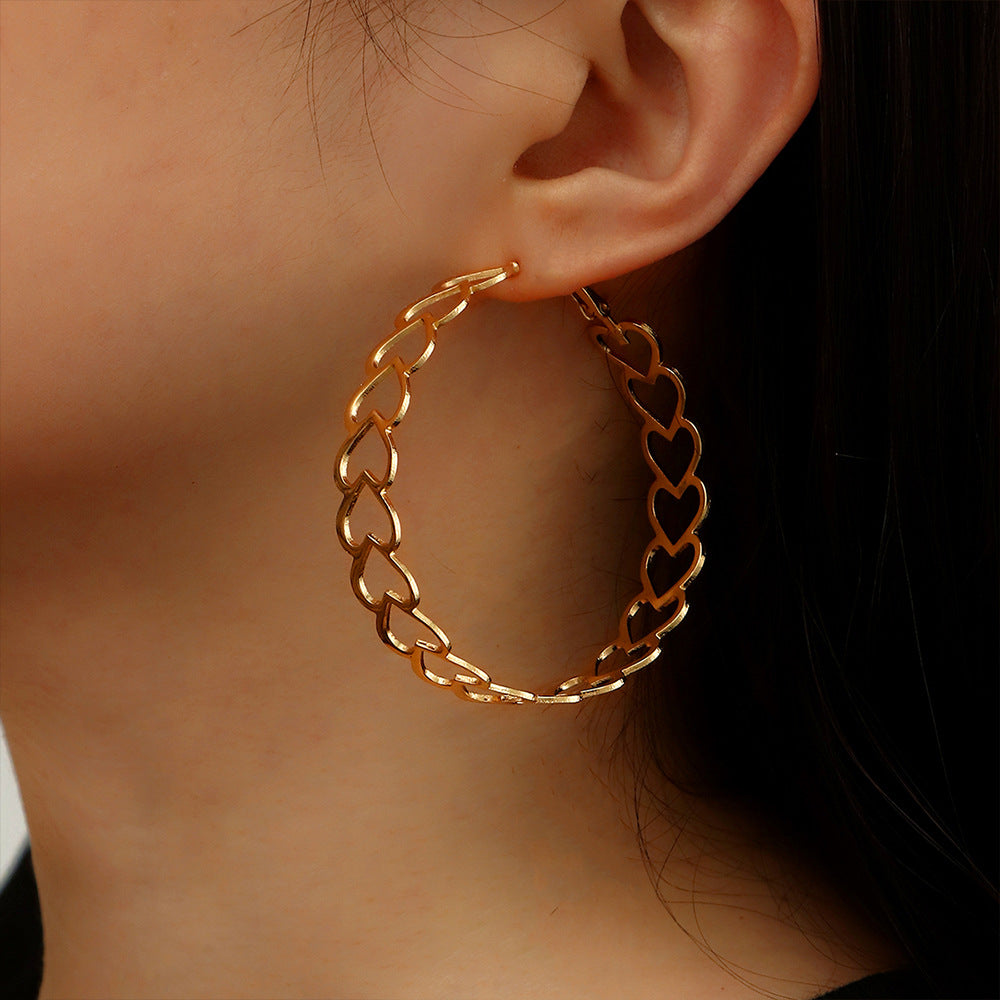 Heart Light Gold Hoops