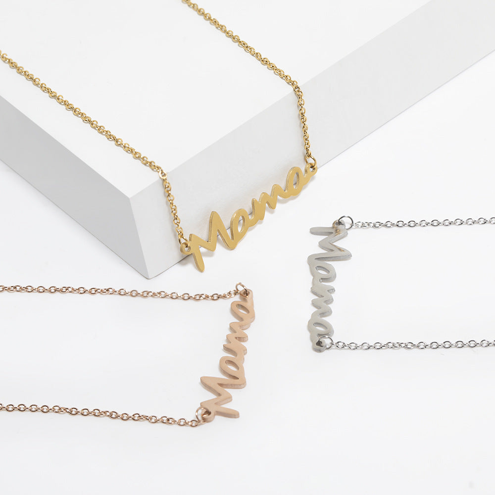 Mama Cursive Necklace