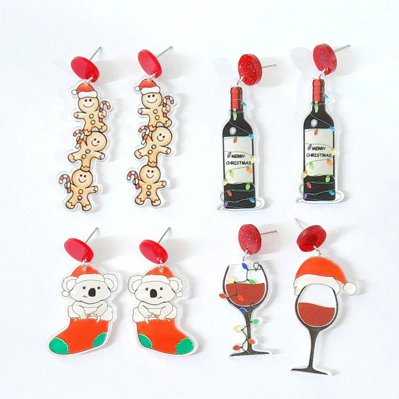 Acrylic Fun Christmas Earrings