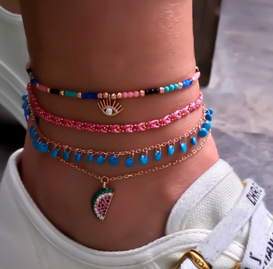 Summer Watermelon Fun Color Anklet Bracelet