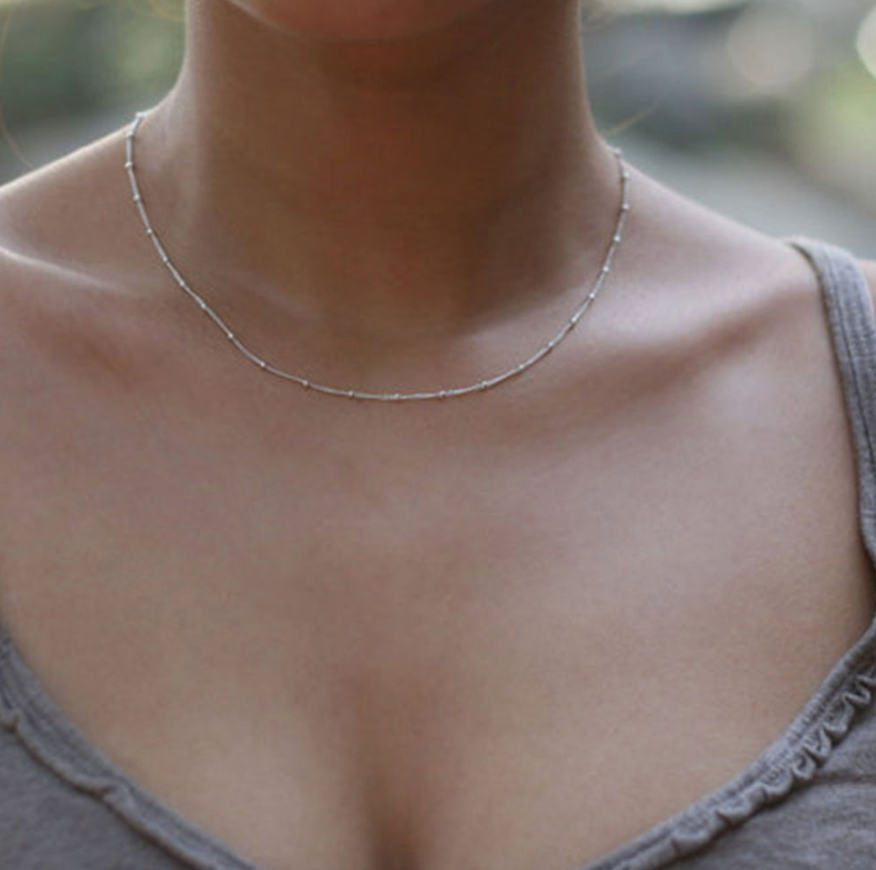 Simple Gold and Silver Choker Necklace