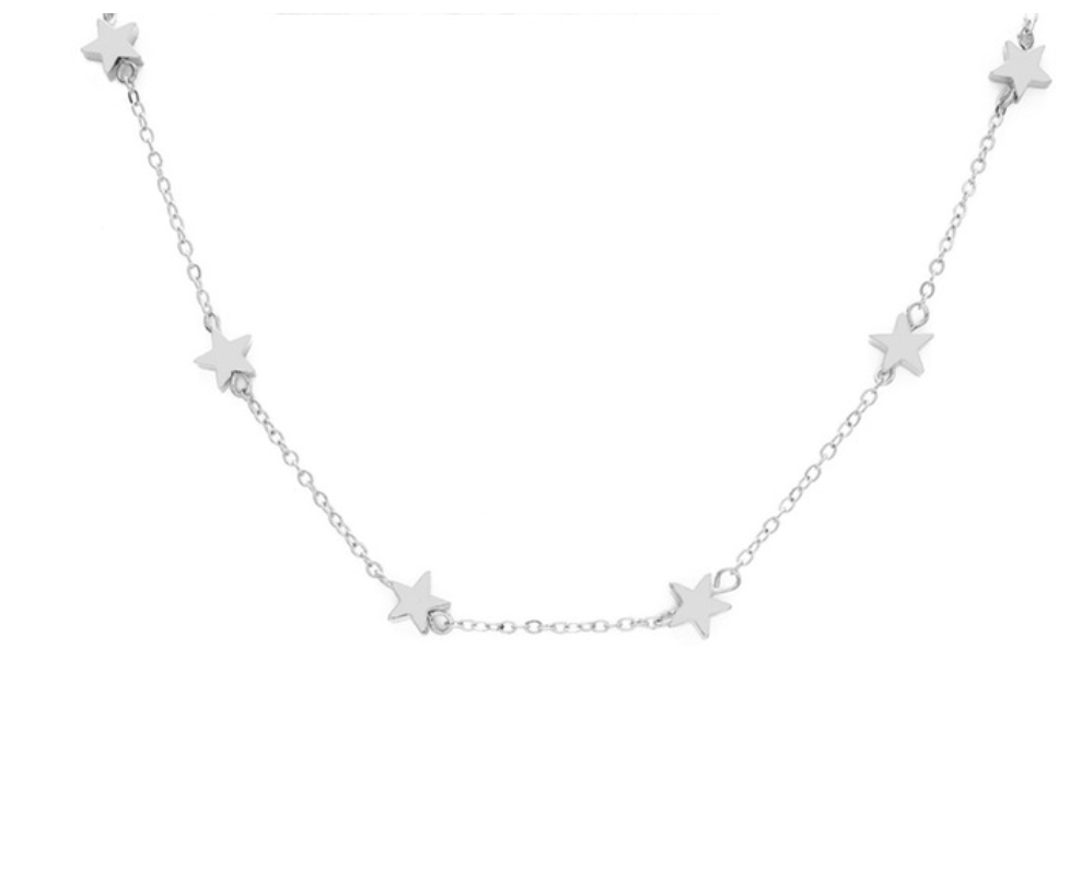 Silver and Gold Star Choker Necklaces