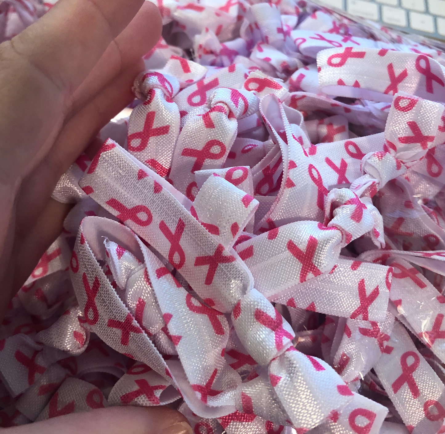 Breast Cancer Awareness Hair Ties 5 Hair Ties