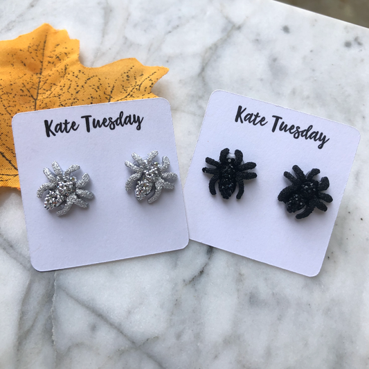 Glittery Spider Earrings