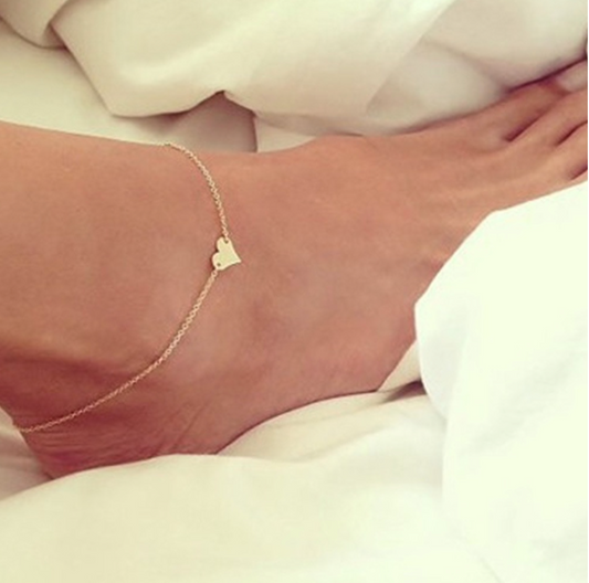 Flat Heart Anklets