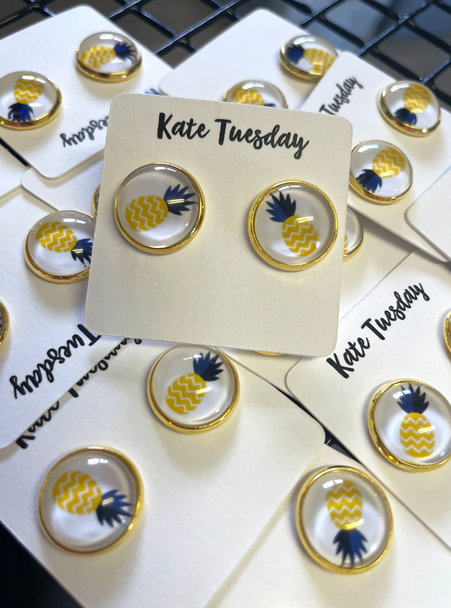 Pineapple Stud 12mm Earrings