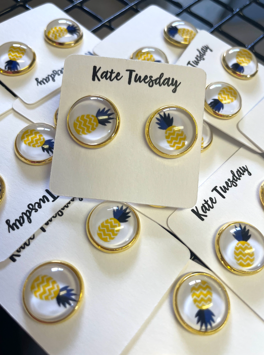 Pineapple Stud 12mm Earrings