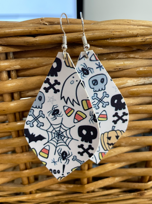 Halloween Fall Leather Hang Earrings