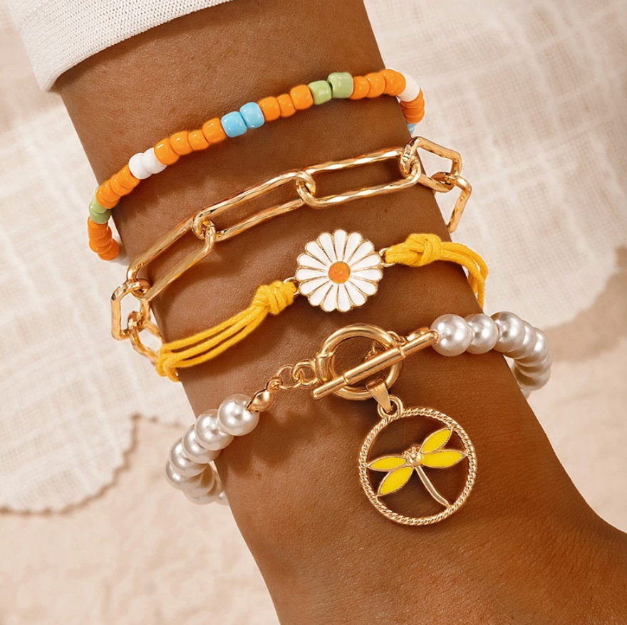 Orange Sunshine Summer Bracelet Set