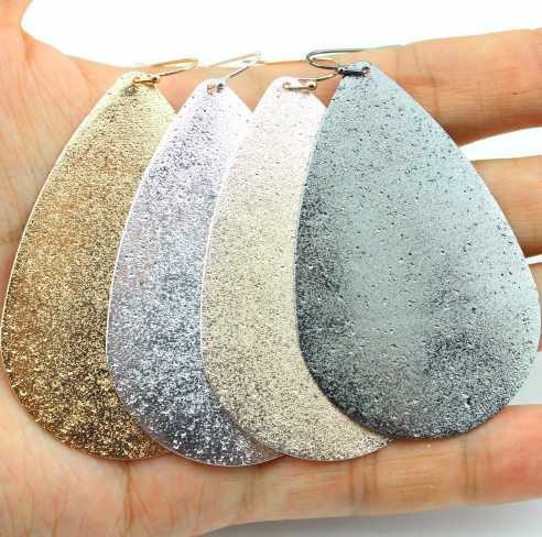 Metallic Metal Teardrop Earrings