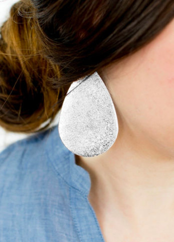 Metallic Metal Teardrop Earrings