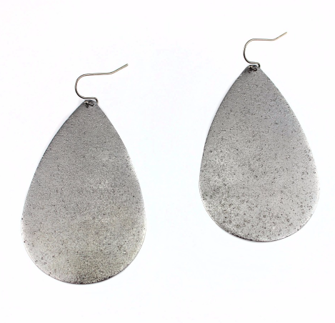 Metallic Metal Teardrop Earrings