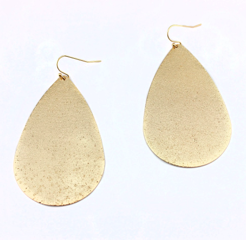 Metallic Metal Teardrop Earrings