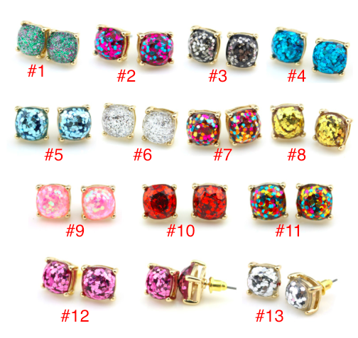 Glitter Stud Earrings