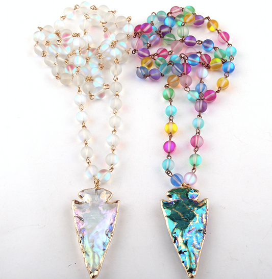 Shiny Crystal ArrowHead Statement Necklace