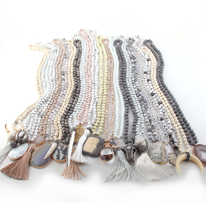 White Statement Piece Necklaces