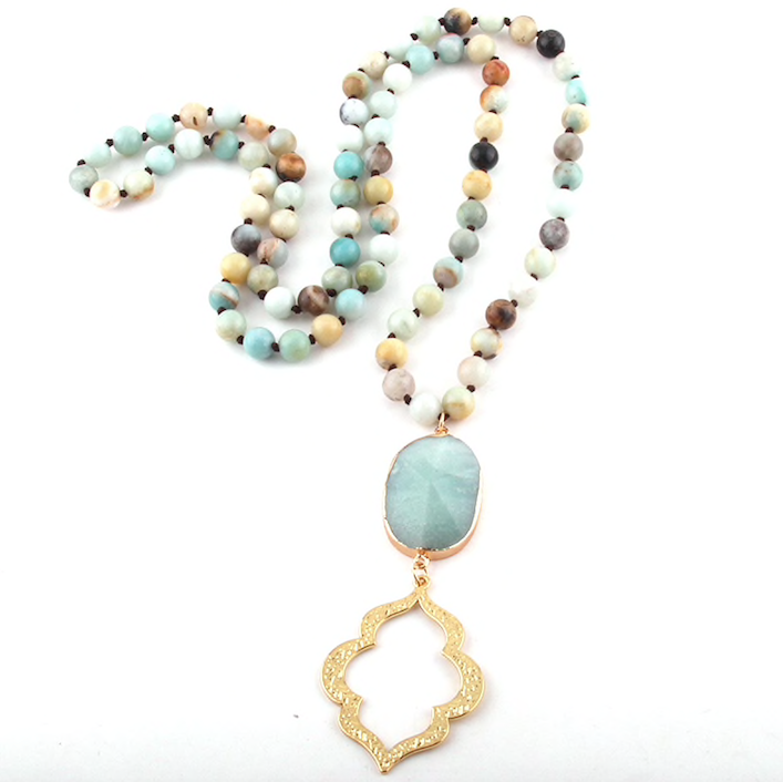Boho Gold Stone Statement Piece Necklaces