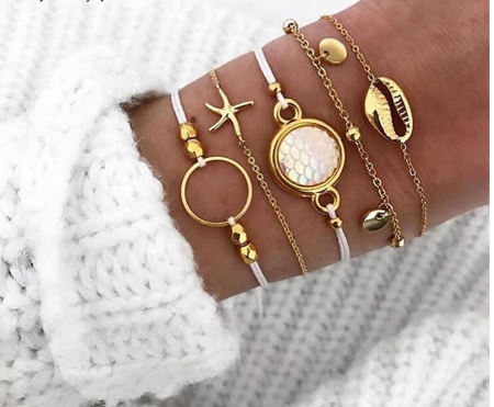 Gold Mermaid Summer Bracelet Set
