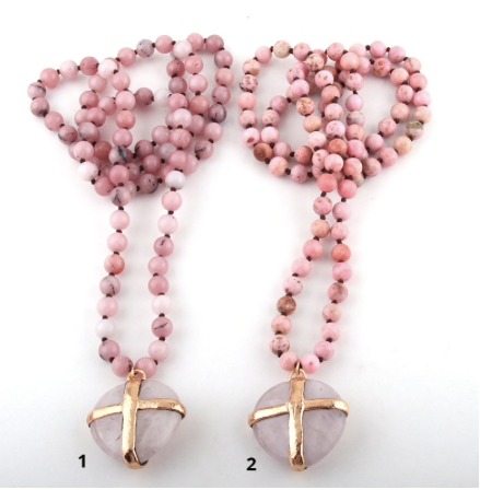 Pink Gold Rock Statement Piece Necklaces