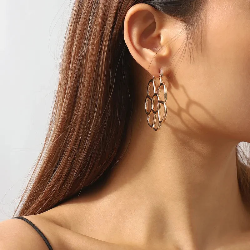 Flower Hoop Earrings