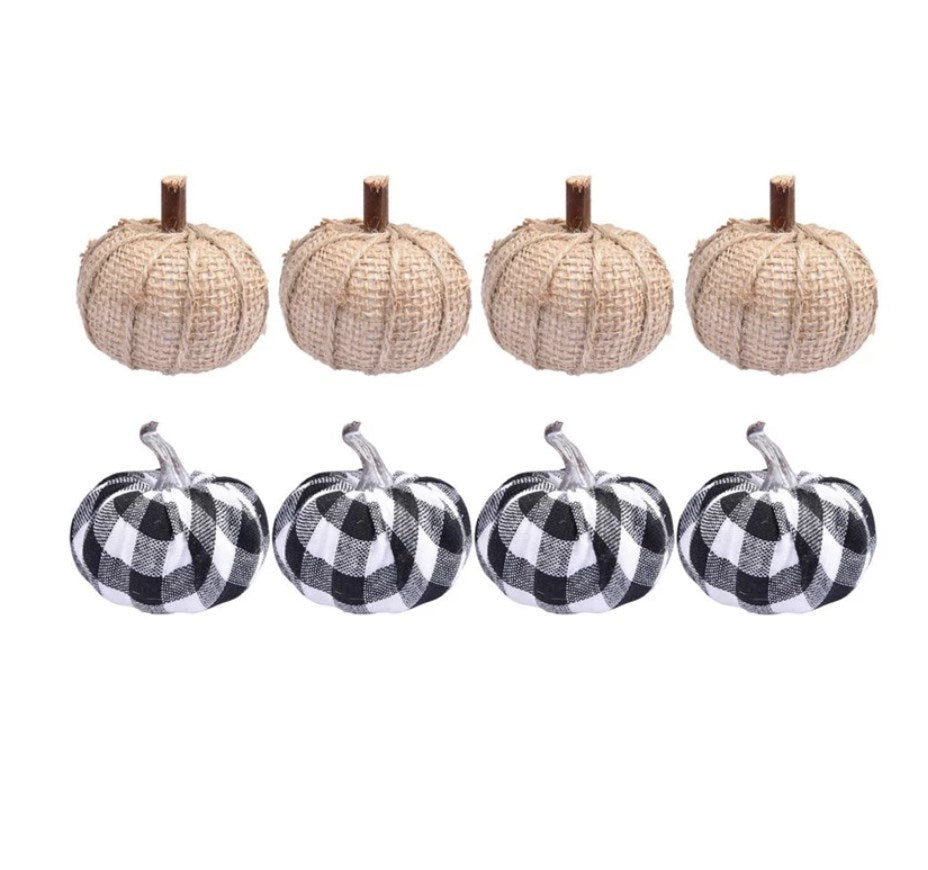 Burlap And Chevron Fall Pumpkins