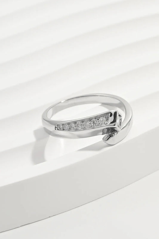 925 Sterling Silver Inlaid Zircon Ring