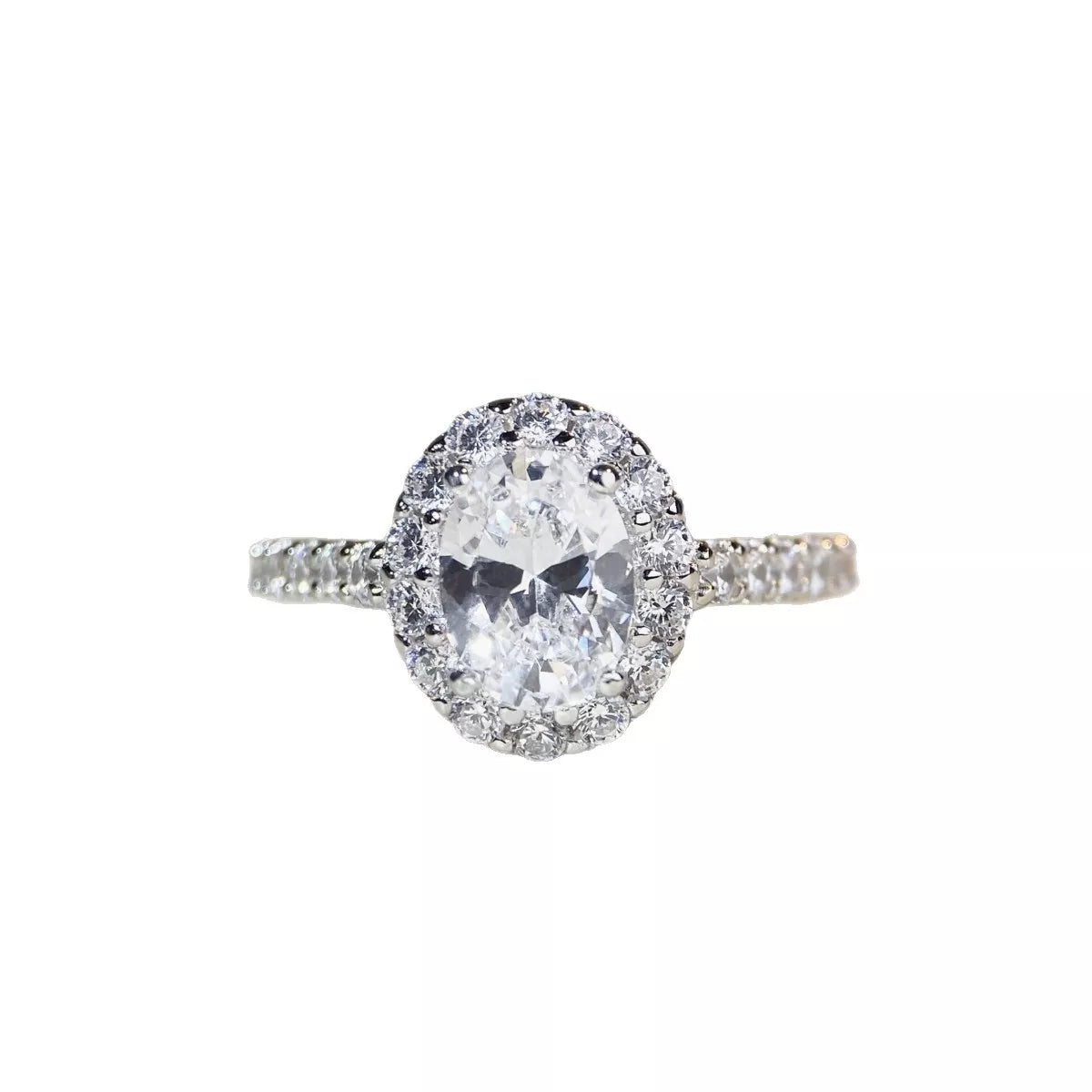 1.5 Carat Moissanite 925 Sterling Silver Oval Ring