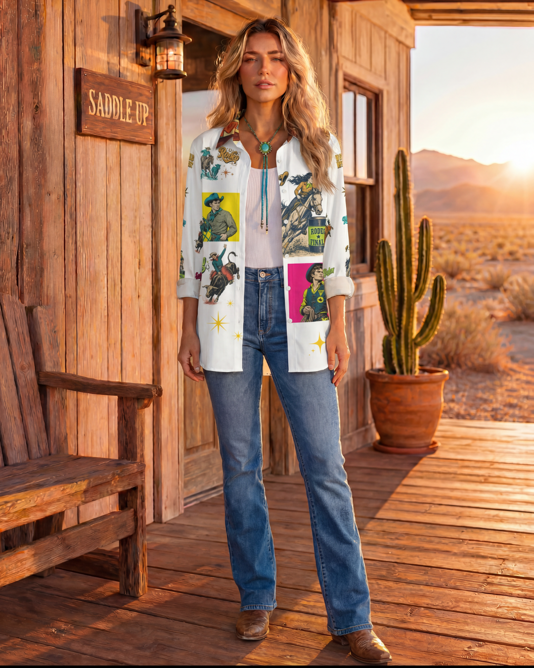 Baha Ranch The Last Roundup Button Up Blouse
