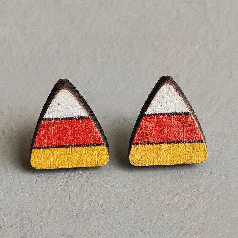 Halloween Wood Fall Stud Earrings