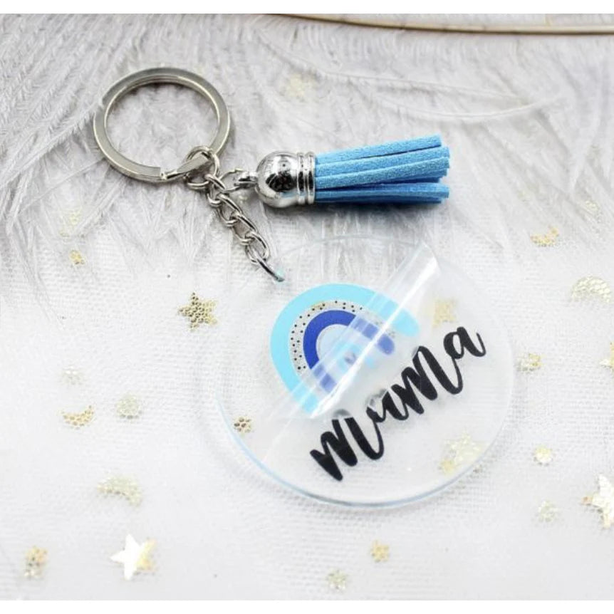 Glitter Rainbow MAMA Acrylic Keychain