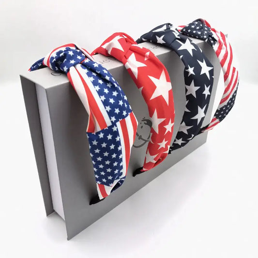 Patriotic Stars 4 Piece Headband Set