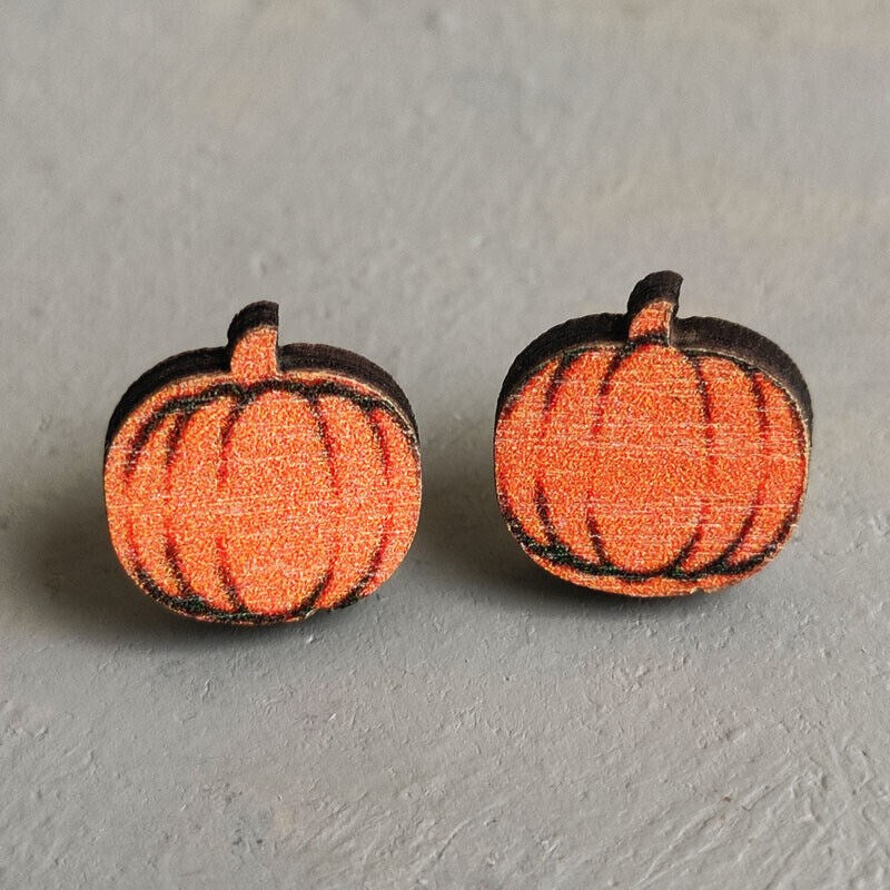 Halloween Wood Fall Stud Earrings