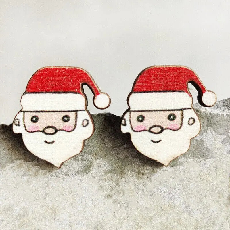 Holiday Wood Stud Earrings