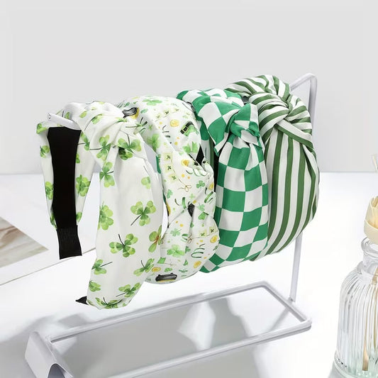 St. Patricks Pack of 4 Headbands Checkered