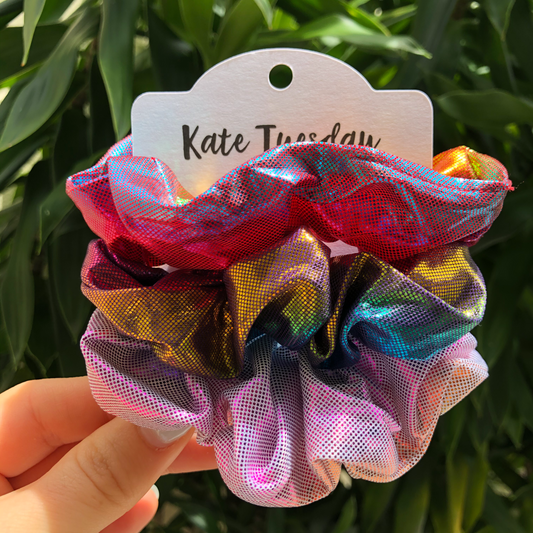 Metallic Shimmer Mermaid Scrunchie Set