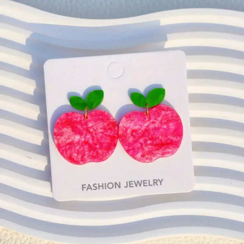 Sparkly Apple Back To School Earrings